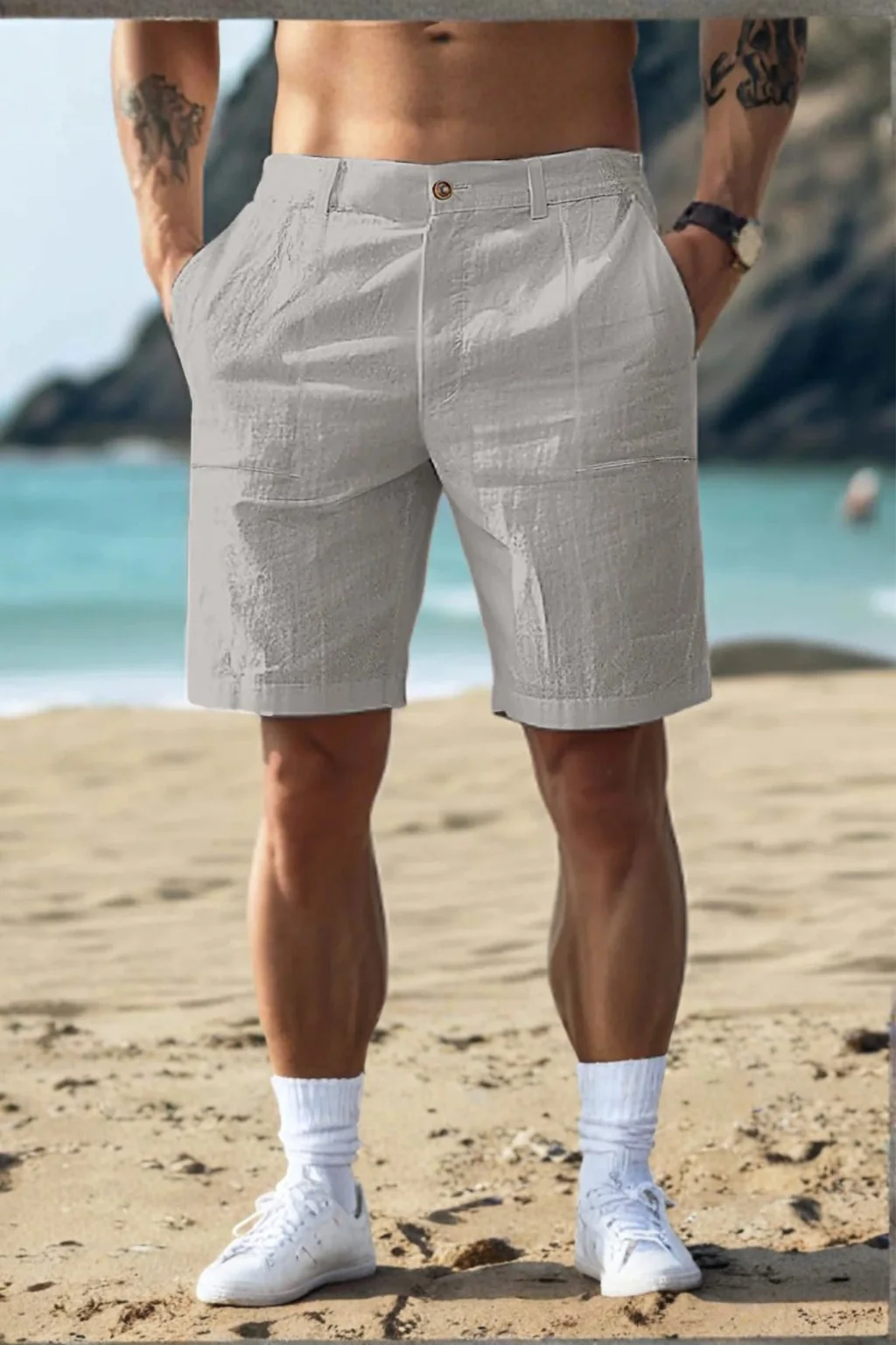 Fletcher | Men Chino Shorts with Button Waist and Side Pockets - Image 6