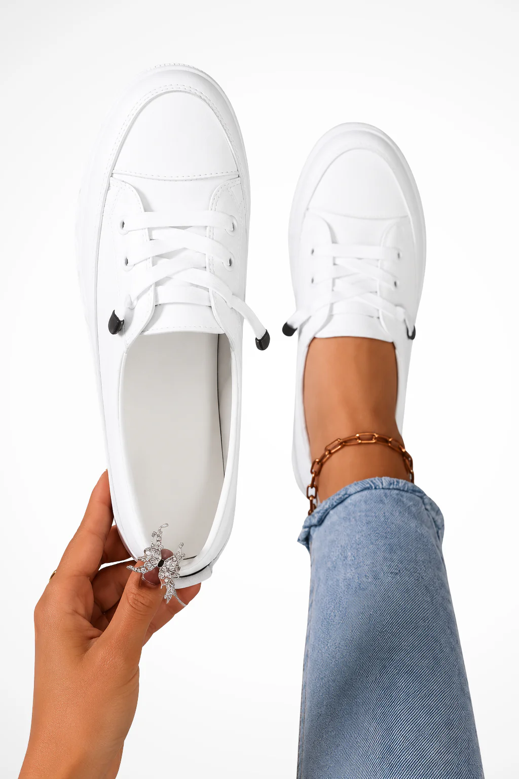 Florence | Women Lace Up Canvas Orthopedic Sneakers - Image 4