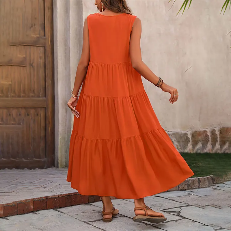 Florence | Women’s Sleeveless Tiered Maxi Summer Dress - Image 7