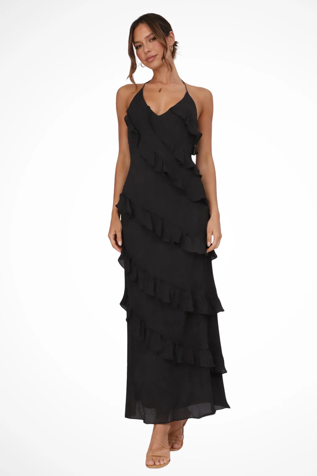 Freya | Women Halter Neck Ruffle Summer Maxi Dress - Image 4