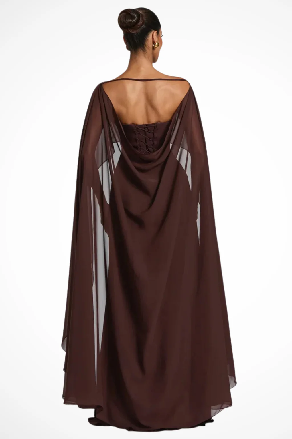 Genevieve | Women Cowl Neck Strapless Wedding Guest Maxi Dress with Scarf Detail - Image 5