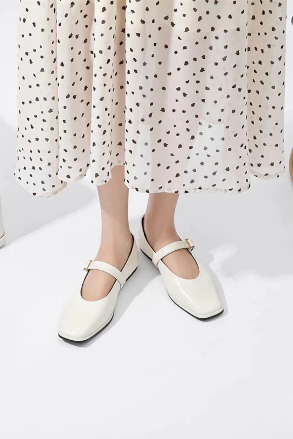 Georgiana | Women Square Toe Buckle Strap Mary Jane Ballet Flats - Image 12