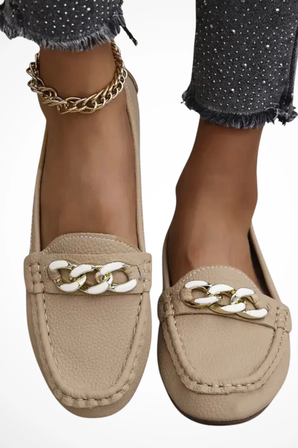 Harriet | Women Chain Detail Slip On Loafers - Image 5