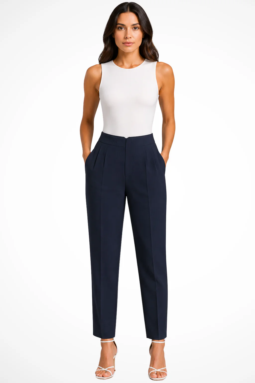 Harriet | Women High Waist Tailored Cropped Trousers - Image 3