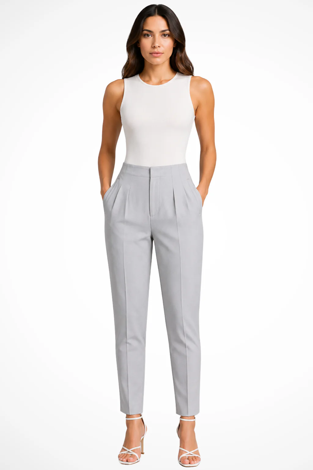 Harriet | Women High Waist Tailored Cropped Trousers - Image 4