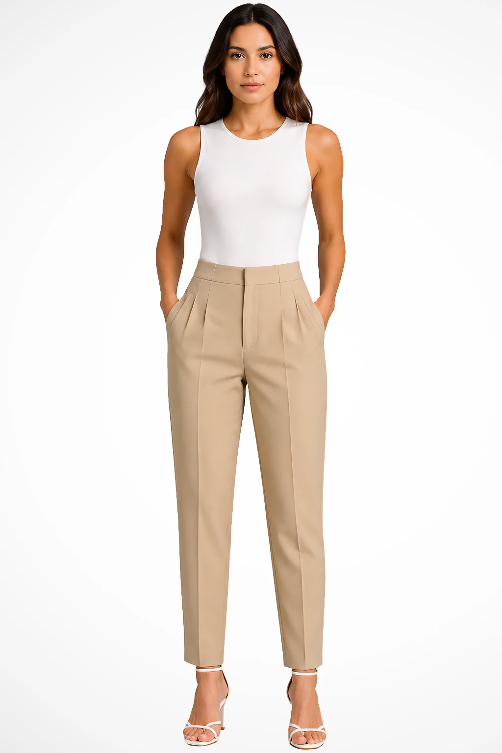 Harriet | Women High Waist Tailored Cropped Trousers - Image 6