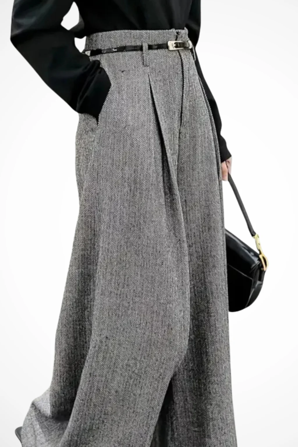 Henrietta | Women Pleated Wide Leg Work Trousers - Image 3