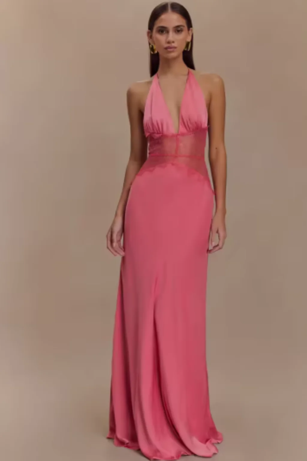 Imogen | Women Halter Neck Backless Maxi Wedding Guest Dress - Image 6