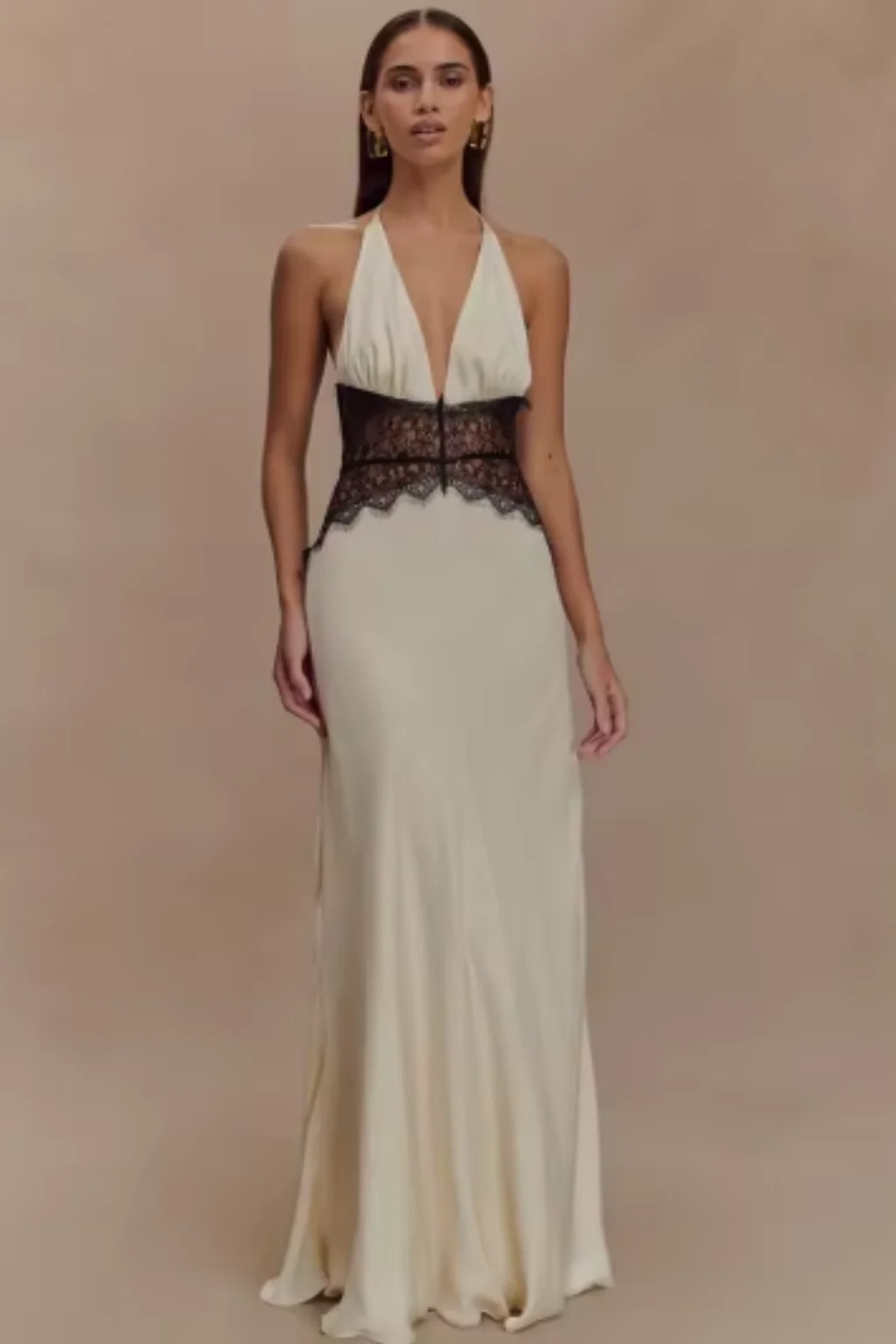 Imogen | Women Halter Neck Backless Maxi Wedding Guest Dress - Image 8