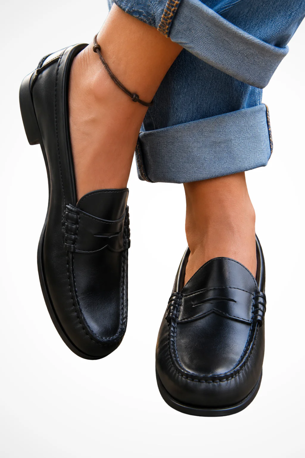 Imogen | Women Slip On Orthophedic Leather Penny Loafers - Image 3