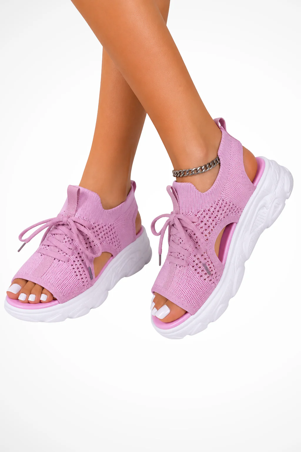 Juno | Women Orthopedic Knit Lace Up Athletic Sandals - Image 10