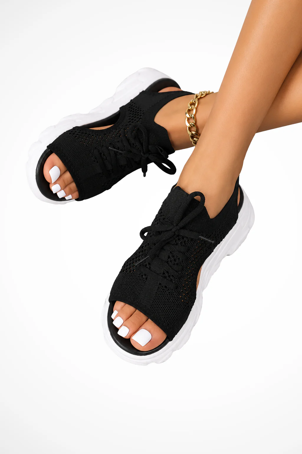 Juno | Women Orthopedic Knit Lace Up Athletic Sandals - Image 4