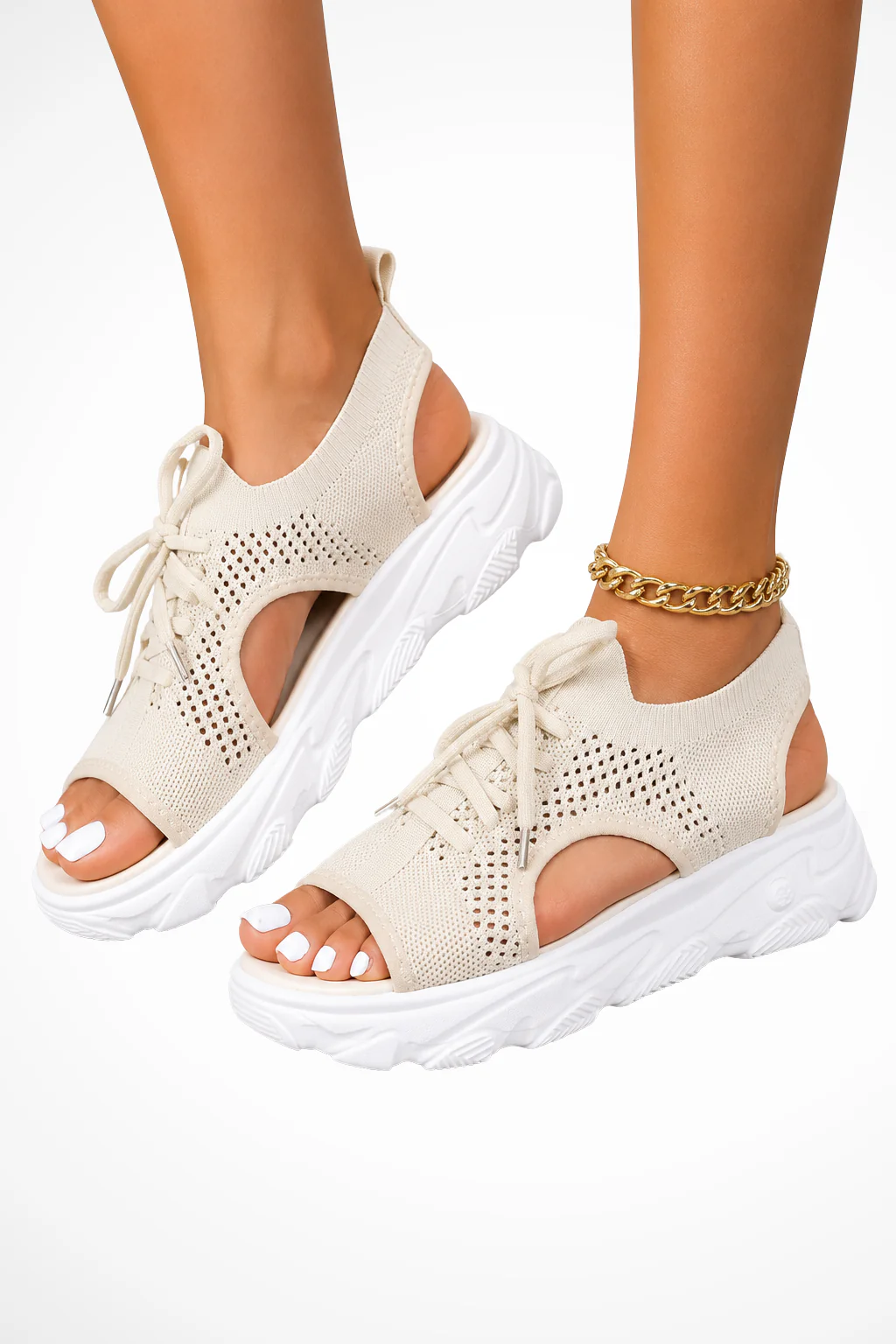Juno | Women Orthopedic Knit Lace Up Athletic Sandals - Image 6