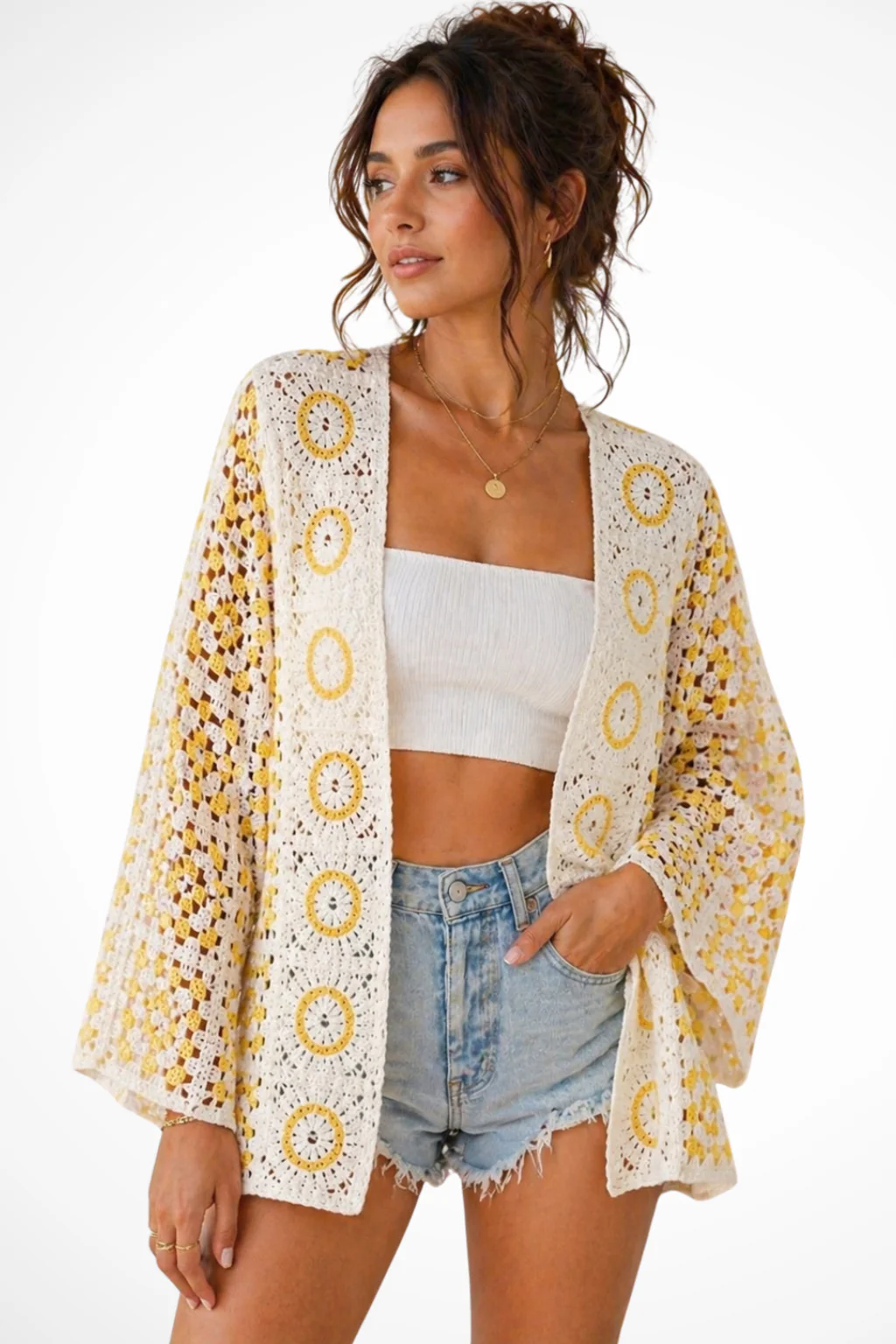 Lysandra | Women Long Sleeve Plaid Crochet Summer Cardigan - Image 5