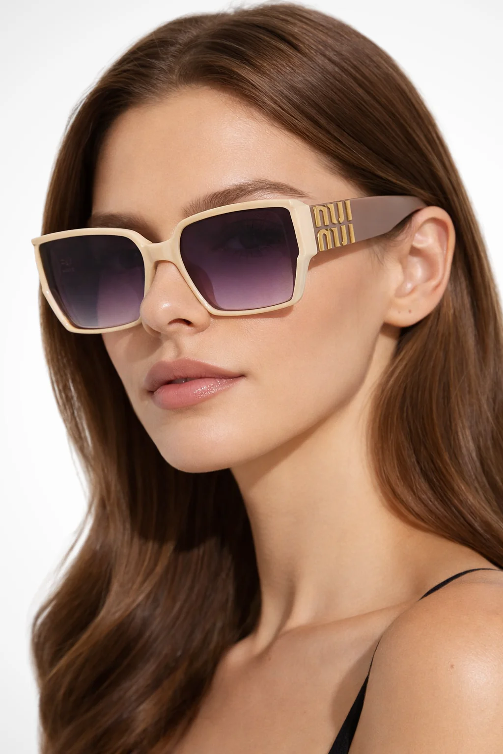 Lysandra | Women Oversized Square Gold Detail Sunglasses - Image 11