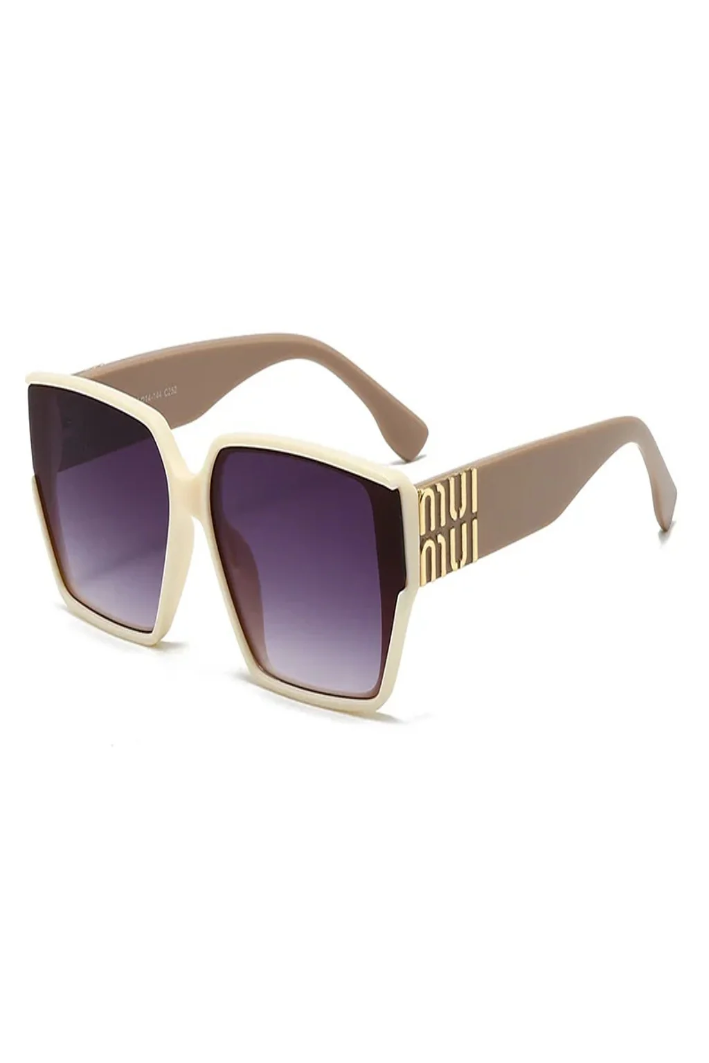 Lysandra | Women Oversized Square Gold Detail Sunglasses - Image 12