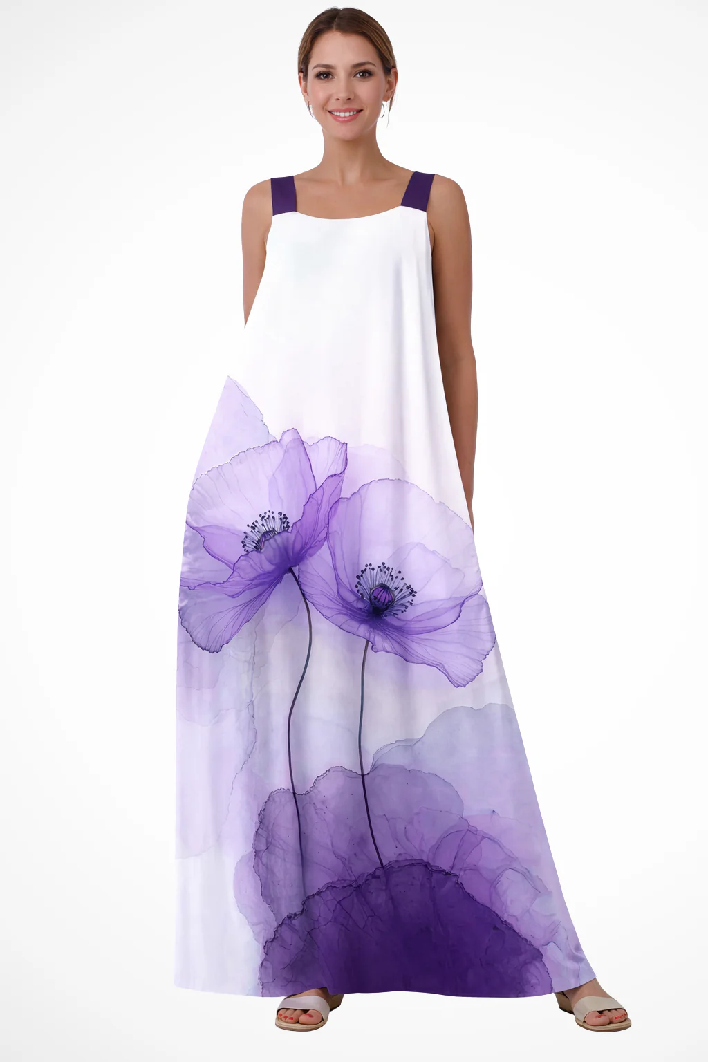Mabel | Women Floral Print Sleeveless Summer Maxi Dress - Image 3