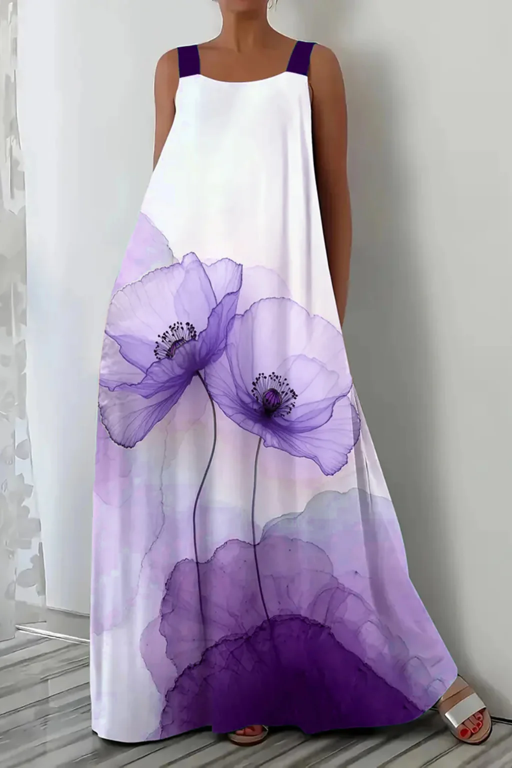 Mabel | Women Floral Print Sleeveless Summer Maxi Dress - Image 4
