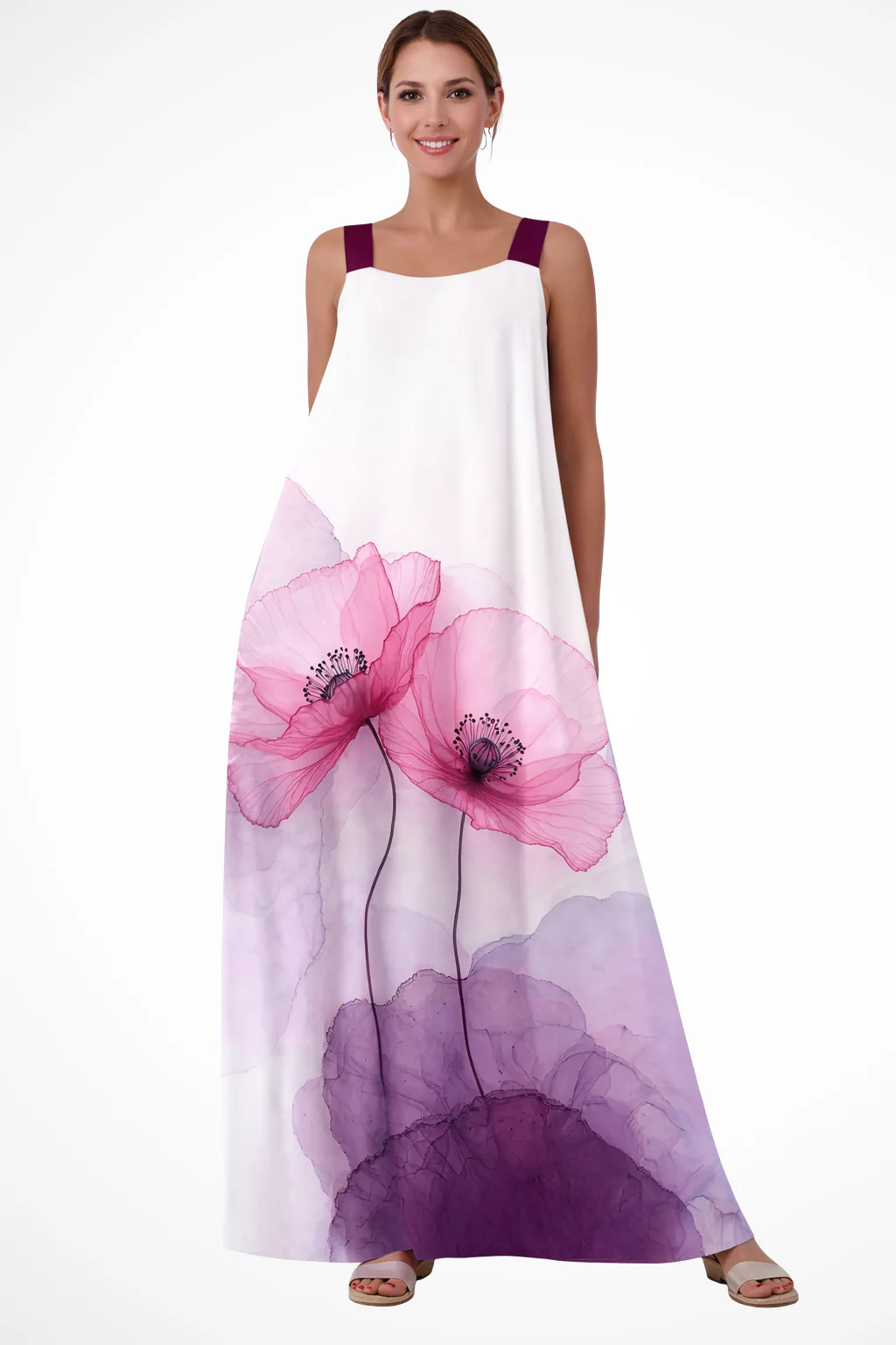 Mabel | Women Floral Print Sleeveless Summer Maxi Dress - Image 5
