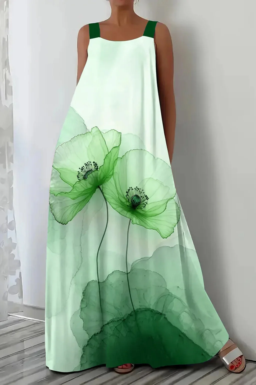 Mabel | Women Floral Print Sleeveless Summer Maxi Dress - Image 8