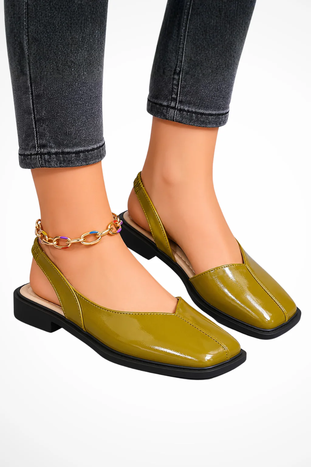 Margot | Women Orthopedic Square Toe Slingback Flats - Image 2