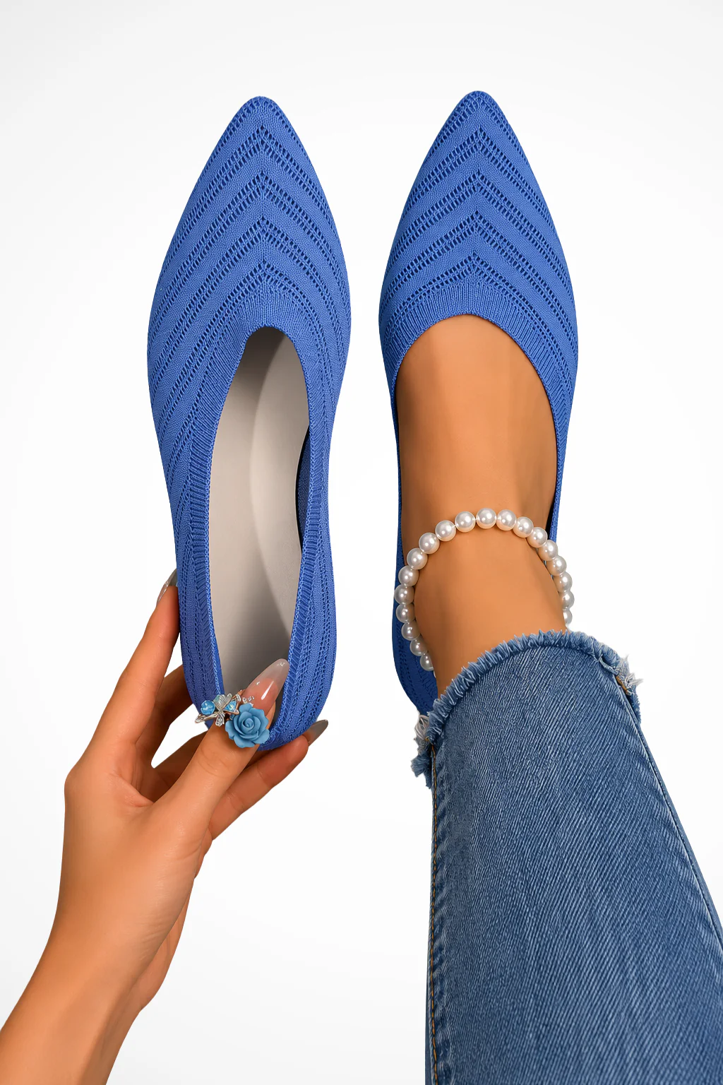 Margot | Women Pointed Toe Knit Orthopedic Loafers - Image 6