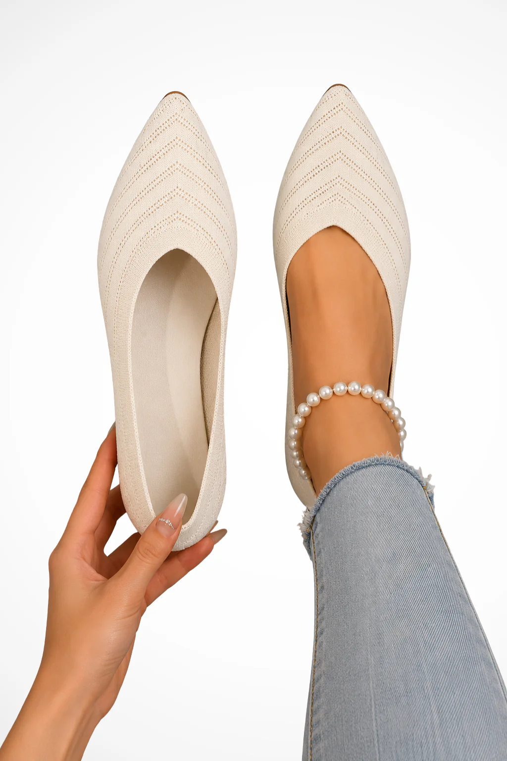 Margot | Women Pointed Toe Knit Orthopedic Loafers - Image 8