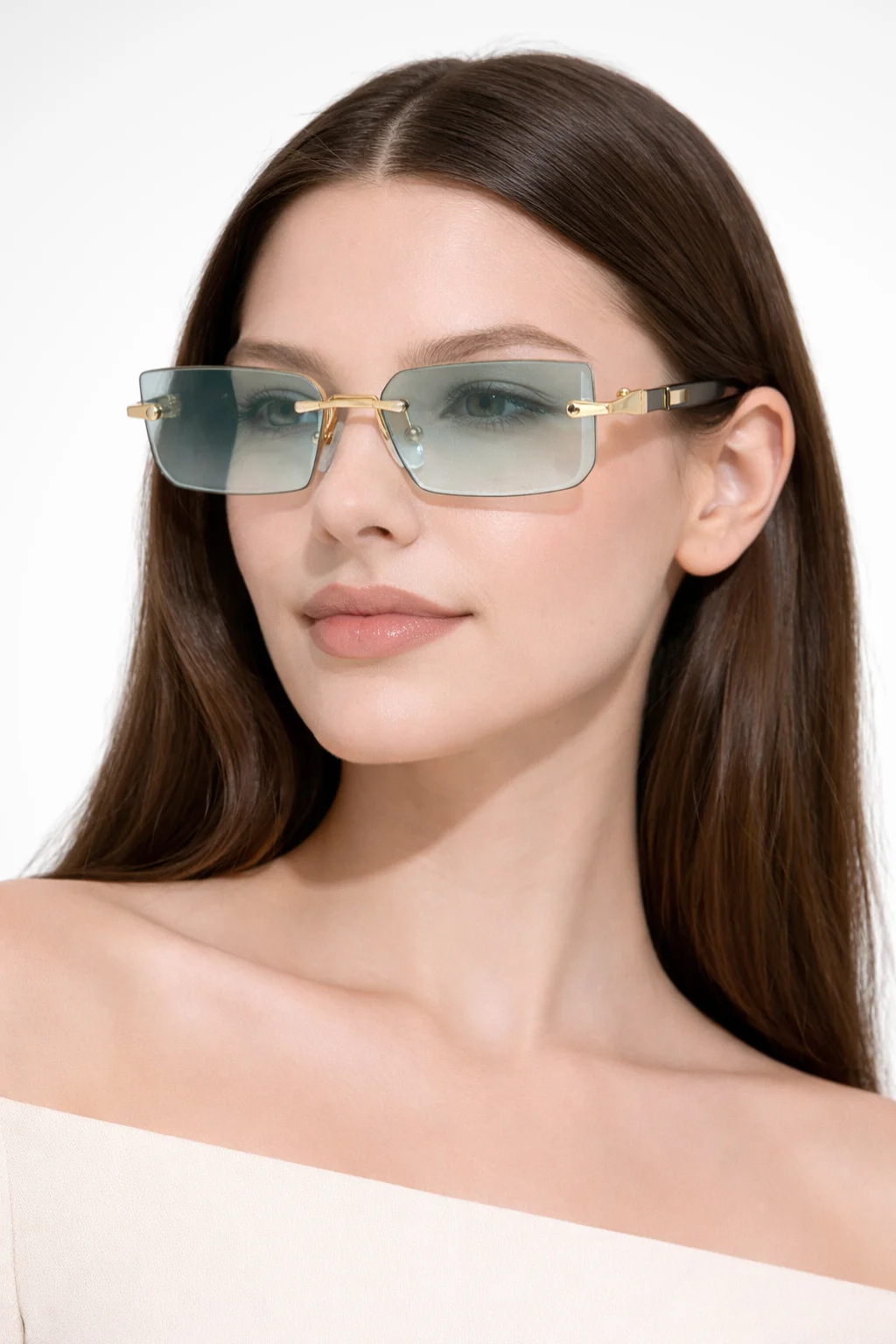 Maria | Women Rimless Rectangle Sunglasses - Image 5