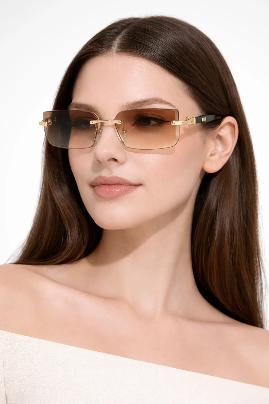 Maria | Women Rimless Rectangle Sunglasses - Image 7