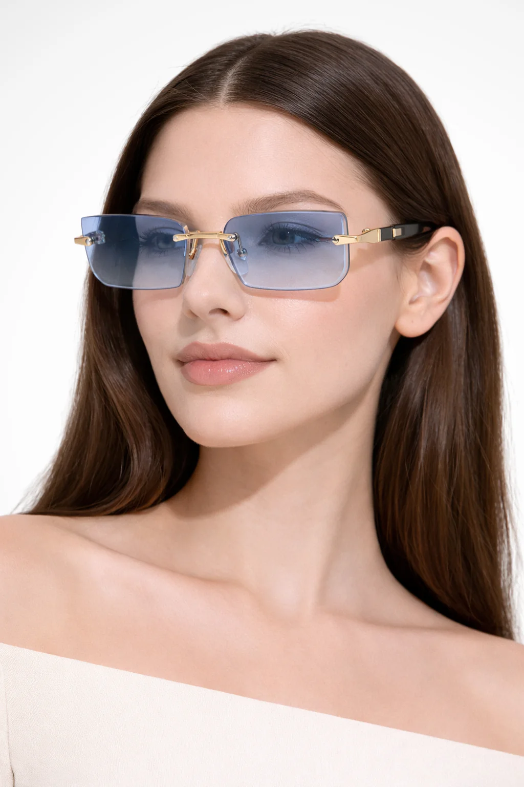 Maria | Women Rimless Rectangle Sunglasses - Image 9