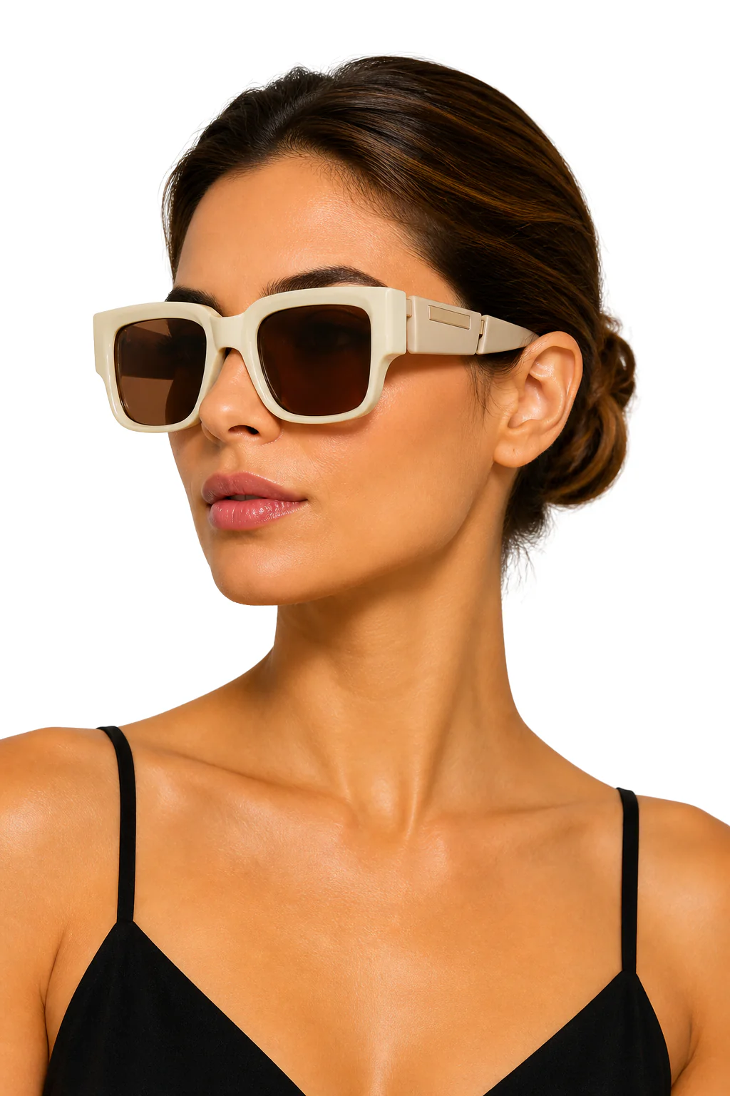 Marlowe | Women Oversized Square Frame Sunglasses with Tortoiseshell Detail - Image 5