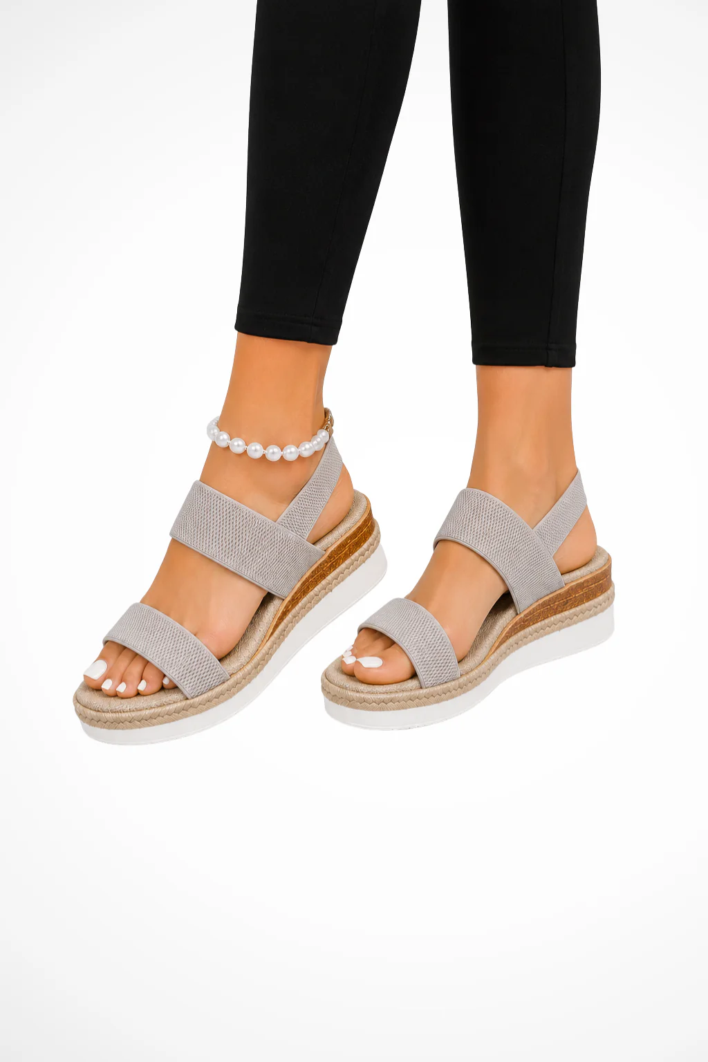 Matilda | Women Orthopedic Elastic Strap Espadrille Wedge Sandals - Image 13