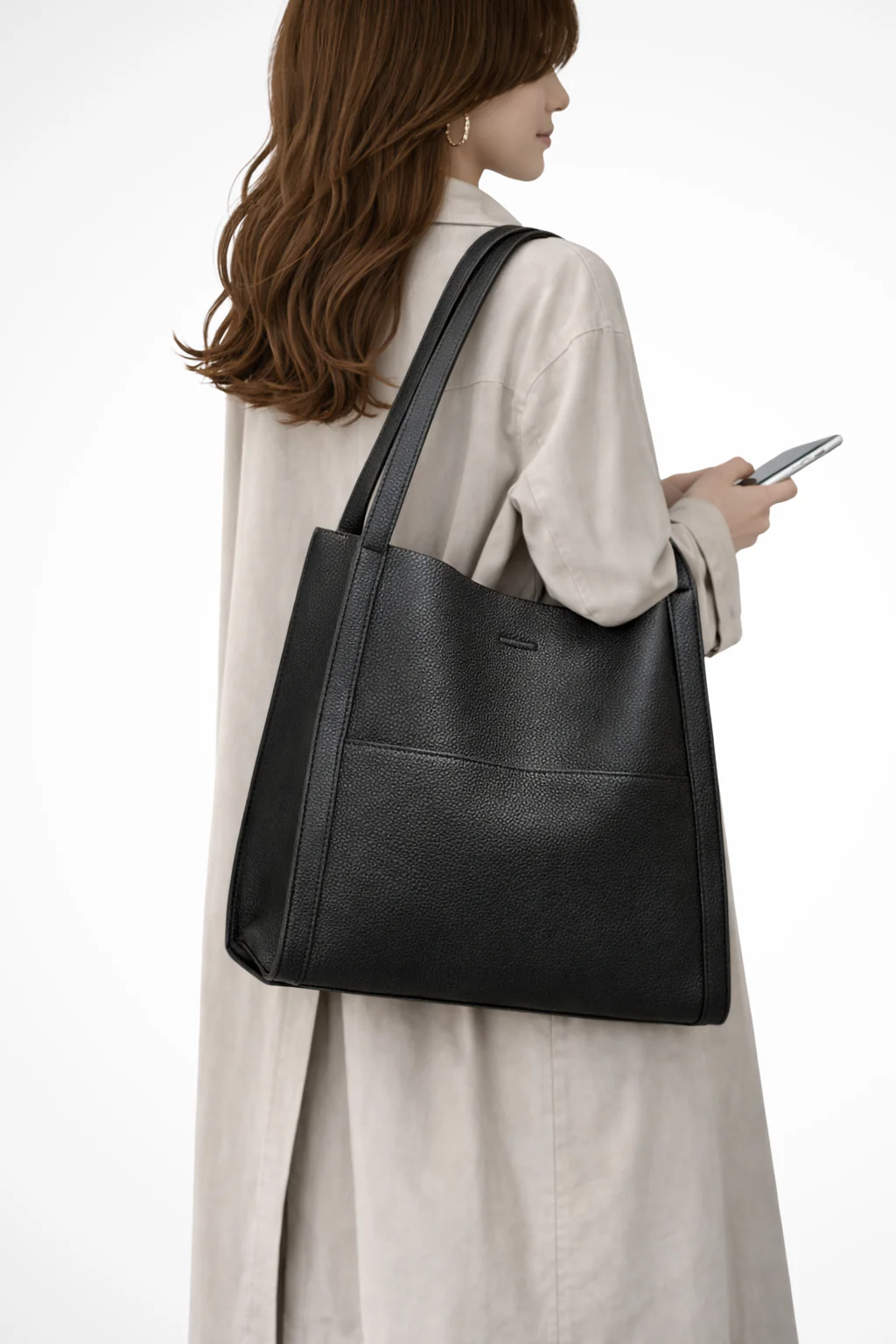 Neva | Women Structured Front Pocket Textured Tote Shoulder Bag - Image 11