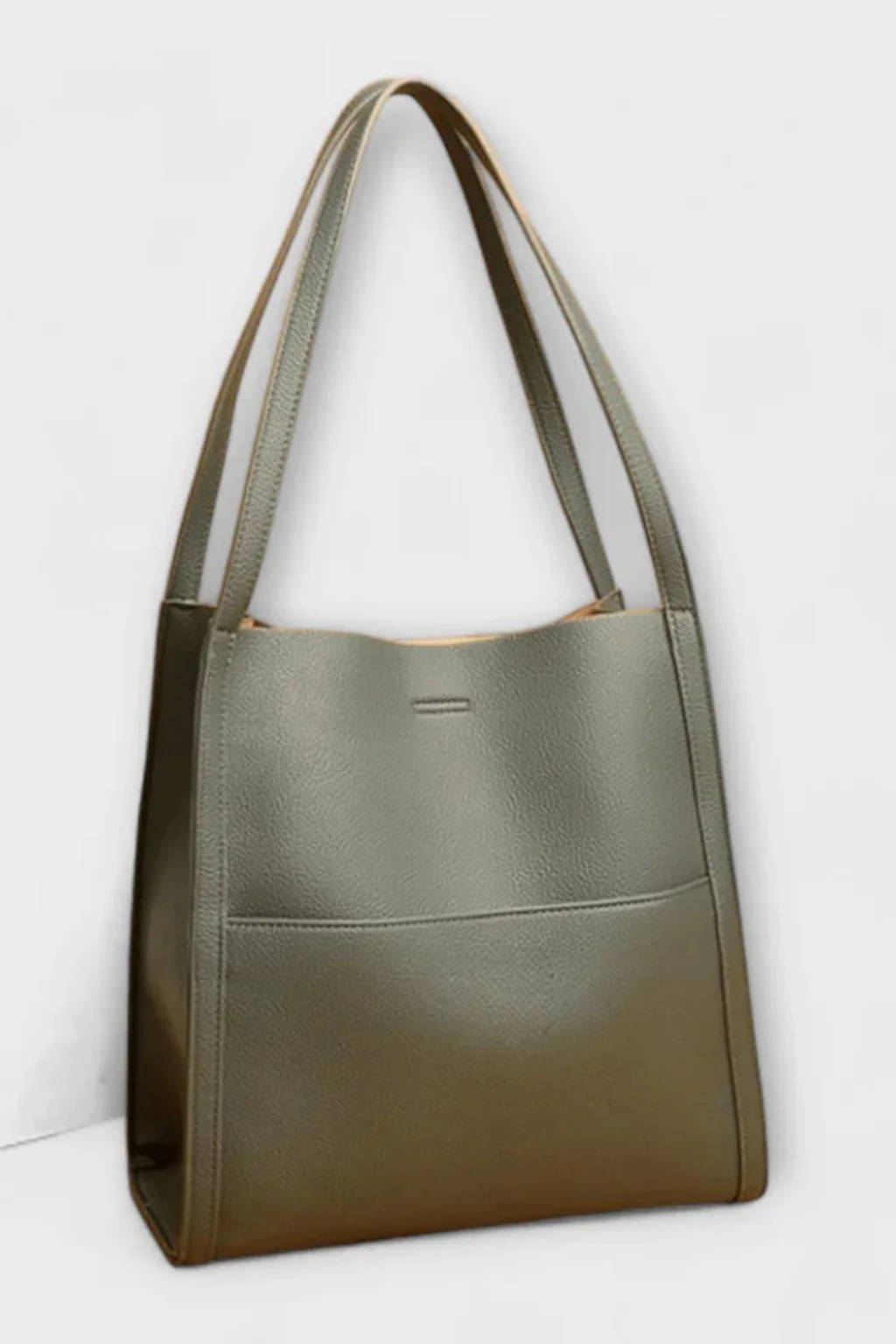 Neva | Women Structured Front Pocket Textured Tote Shoulder Bag - Image 5