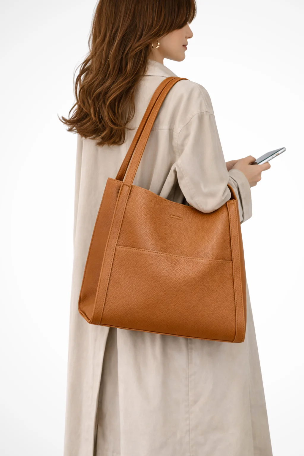 Neva | Women Structured Front Pocket Textured Tote Shoulder Bag - Image 7