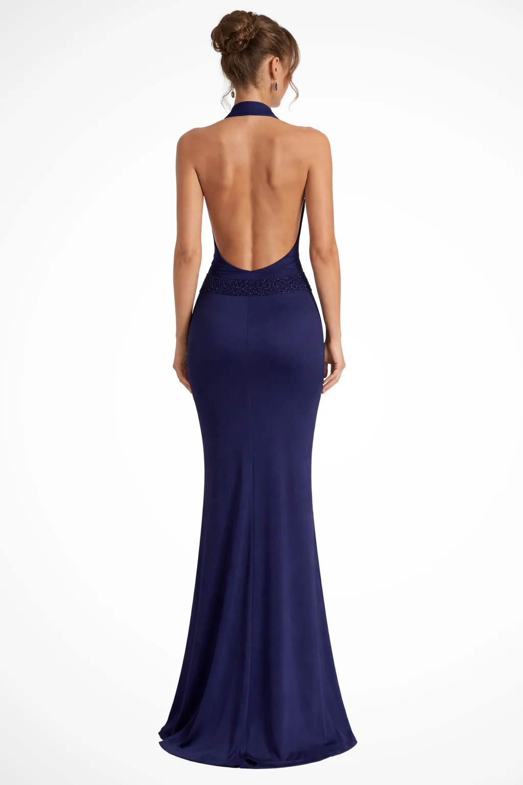 Ottilie | Women Halter Neck Draped Satin Wedding Guest Maxi Dress - Image 10