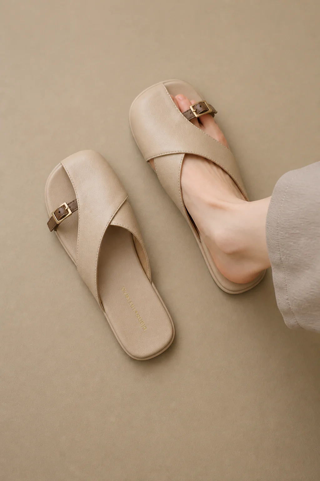 Ottoline | Women Leather Cross Strap Fisherman Sandals with Square Toe - Image 10