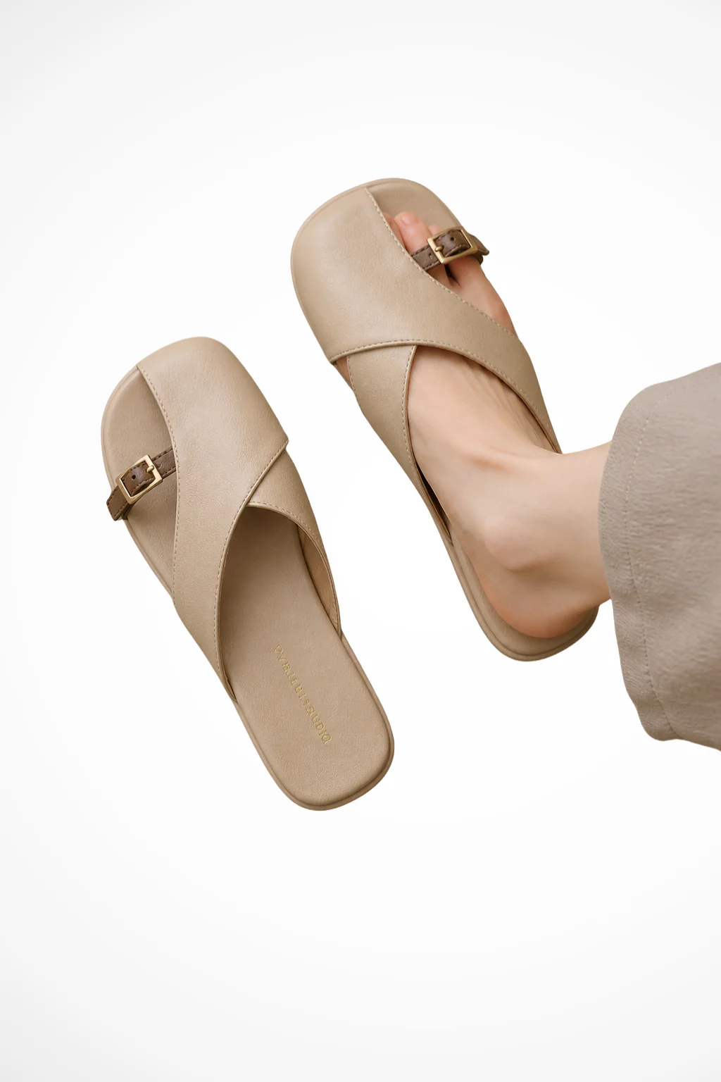 Ottoline | Women Leather Cross Strap Fisherman Sandals with Square Toe - Image 5