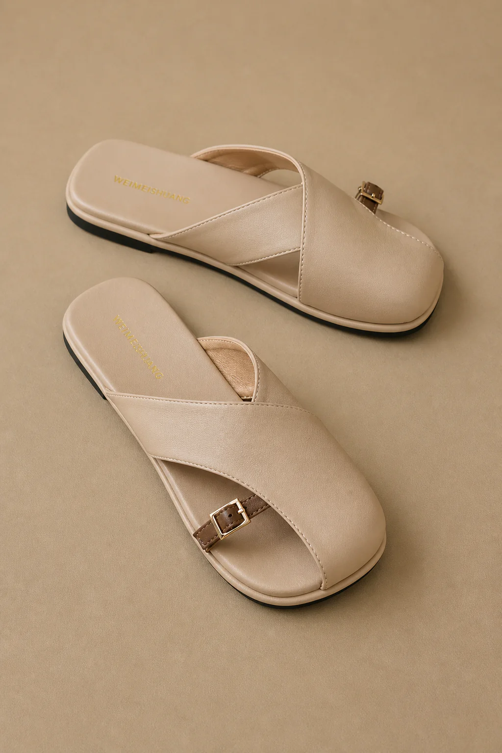 Ottoline | Women Leather Cross Strap Fisherman Sandals with Square Toe - Image 6