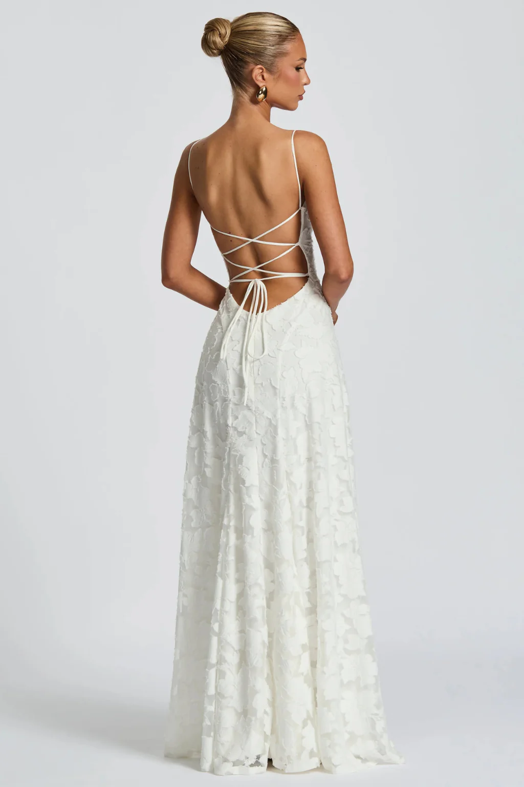Persephone | Women Floral Brocade Cami Strap Wedding Guest Maxi Dress - Image 14