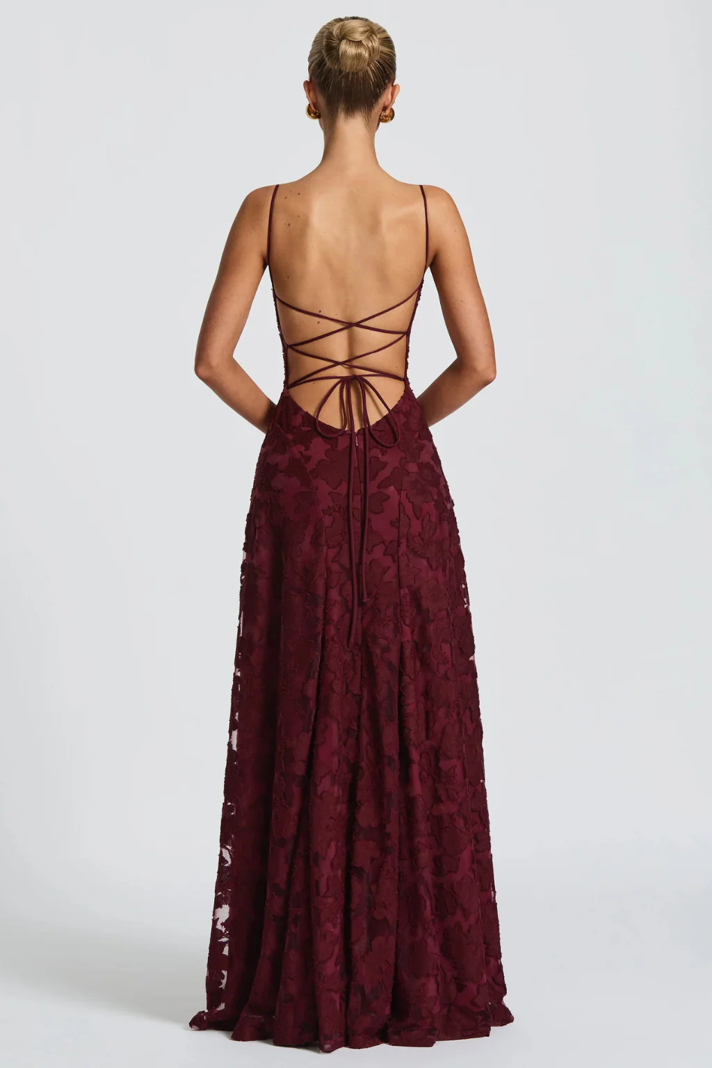 Persephone | Women Floral Brocade Cami Strap Wedding Guest Maxi Dress - Image 9