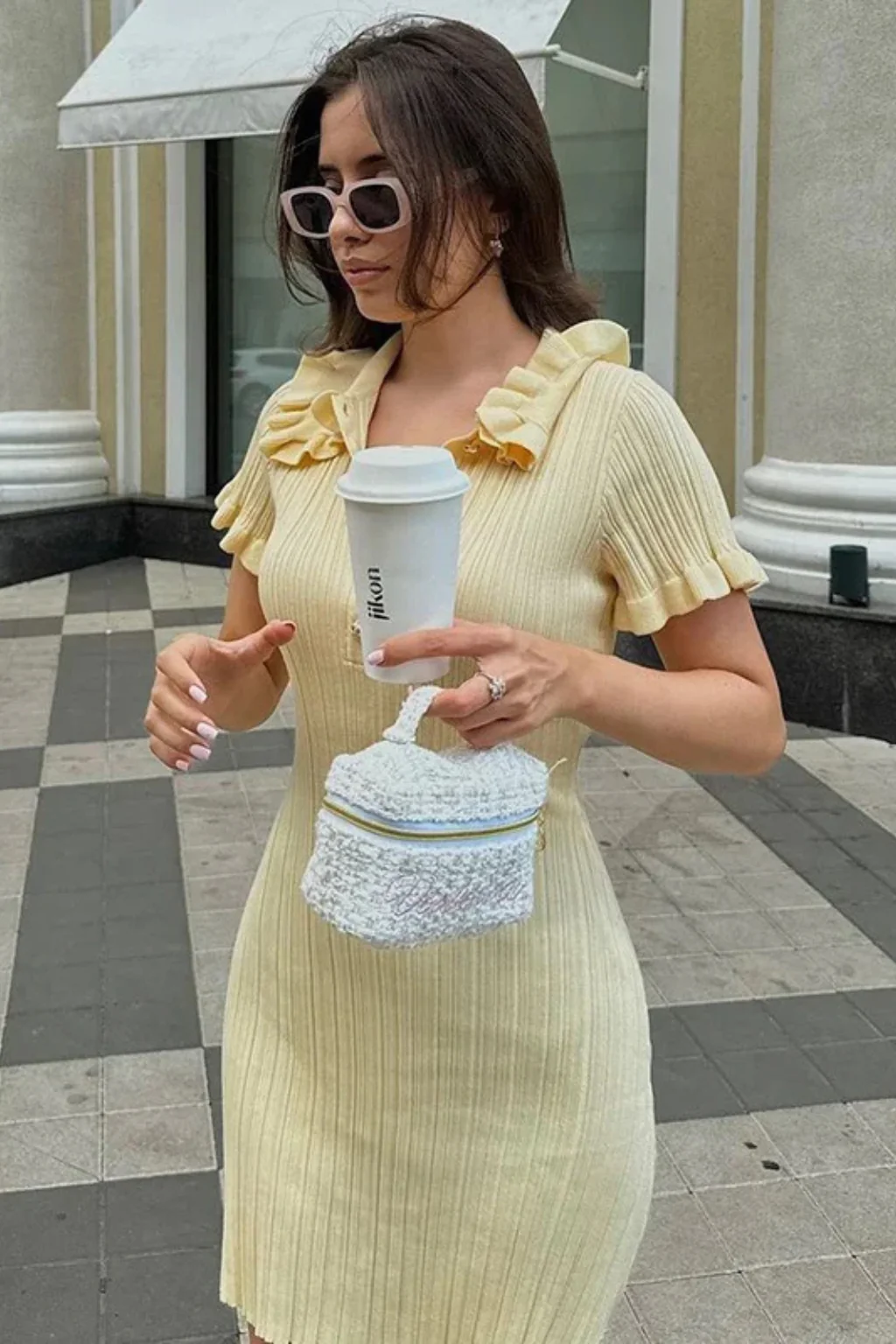 Pippa | Women Collared Short Sleeve Ribbed Button Front Bodycon Mini Dress - Image 8