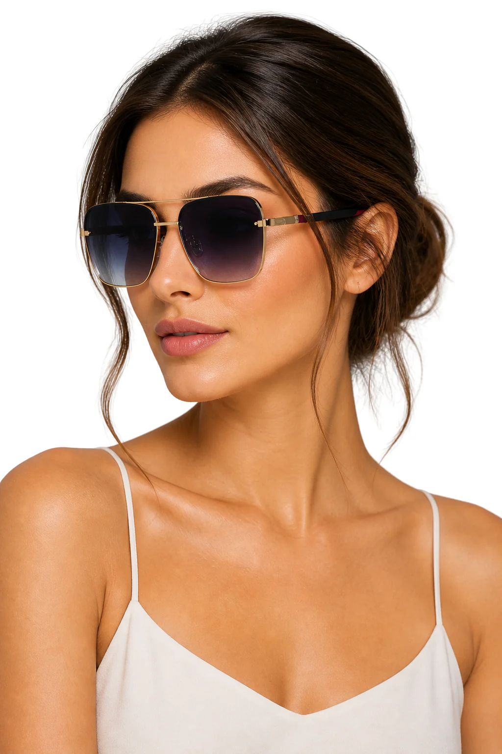Raffy | Aviator Sunglasses with Gold Metal Frame and Gradient Lens - Image 3