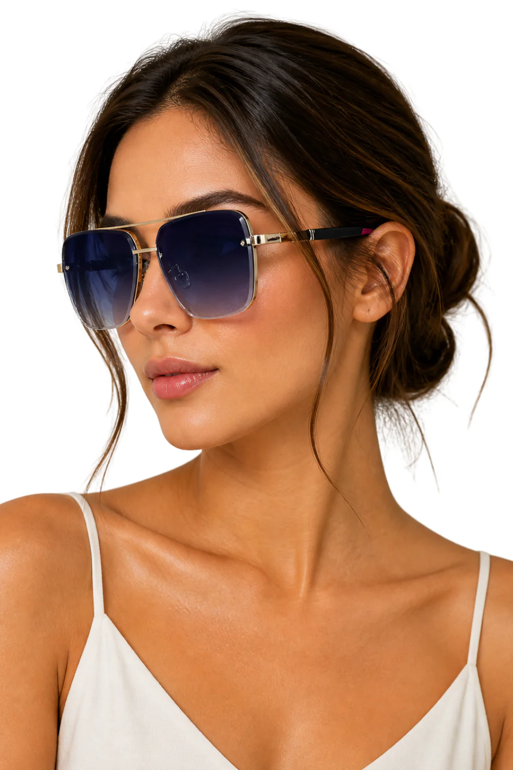 Raffy | Aviator Sunglasses with Gold Metal Frame and Gradient Lens - Image 7