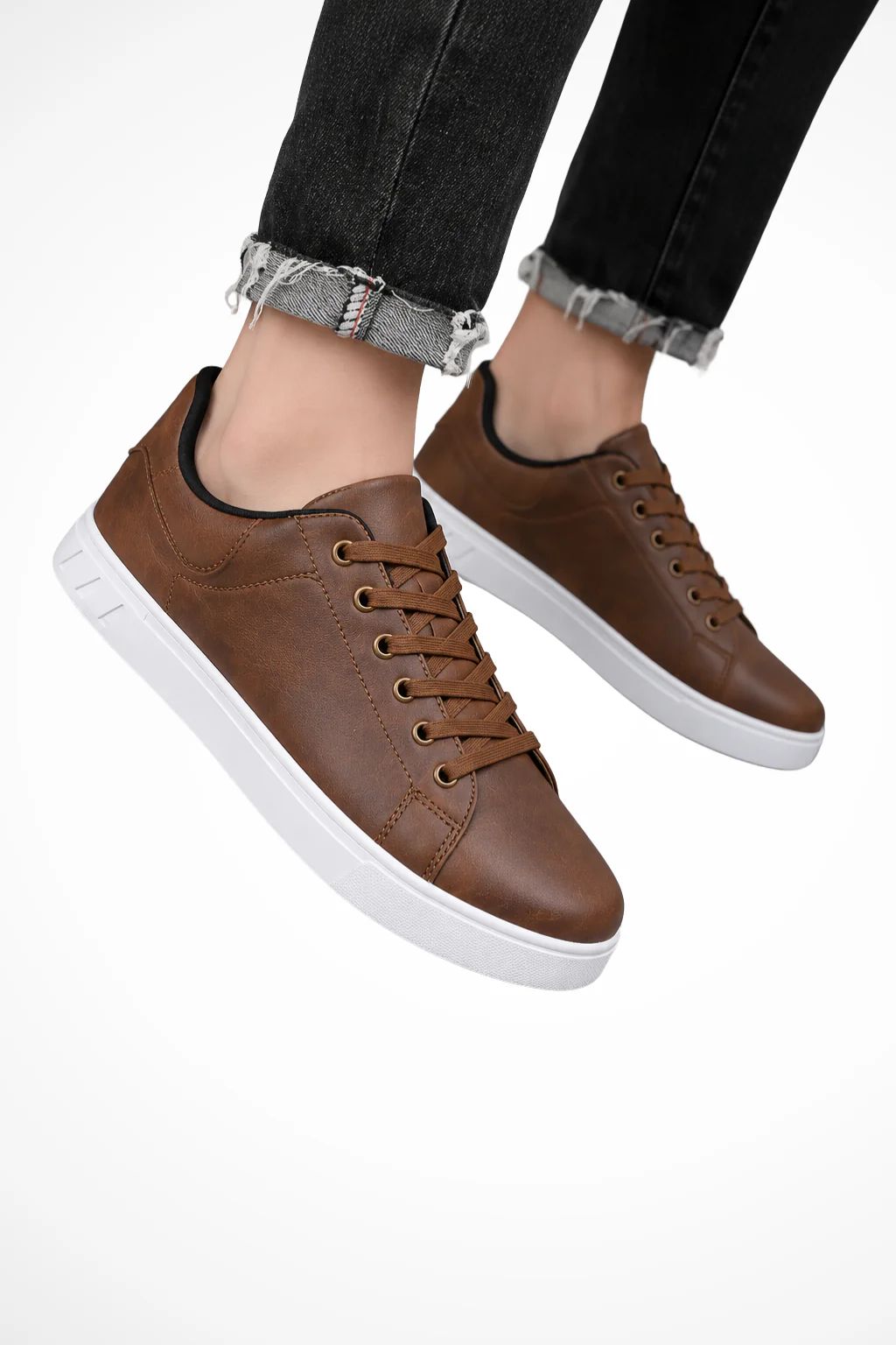 Reginald | Men Lace Up Leather Orthopedic Sneakers - Image 5