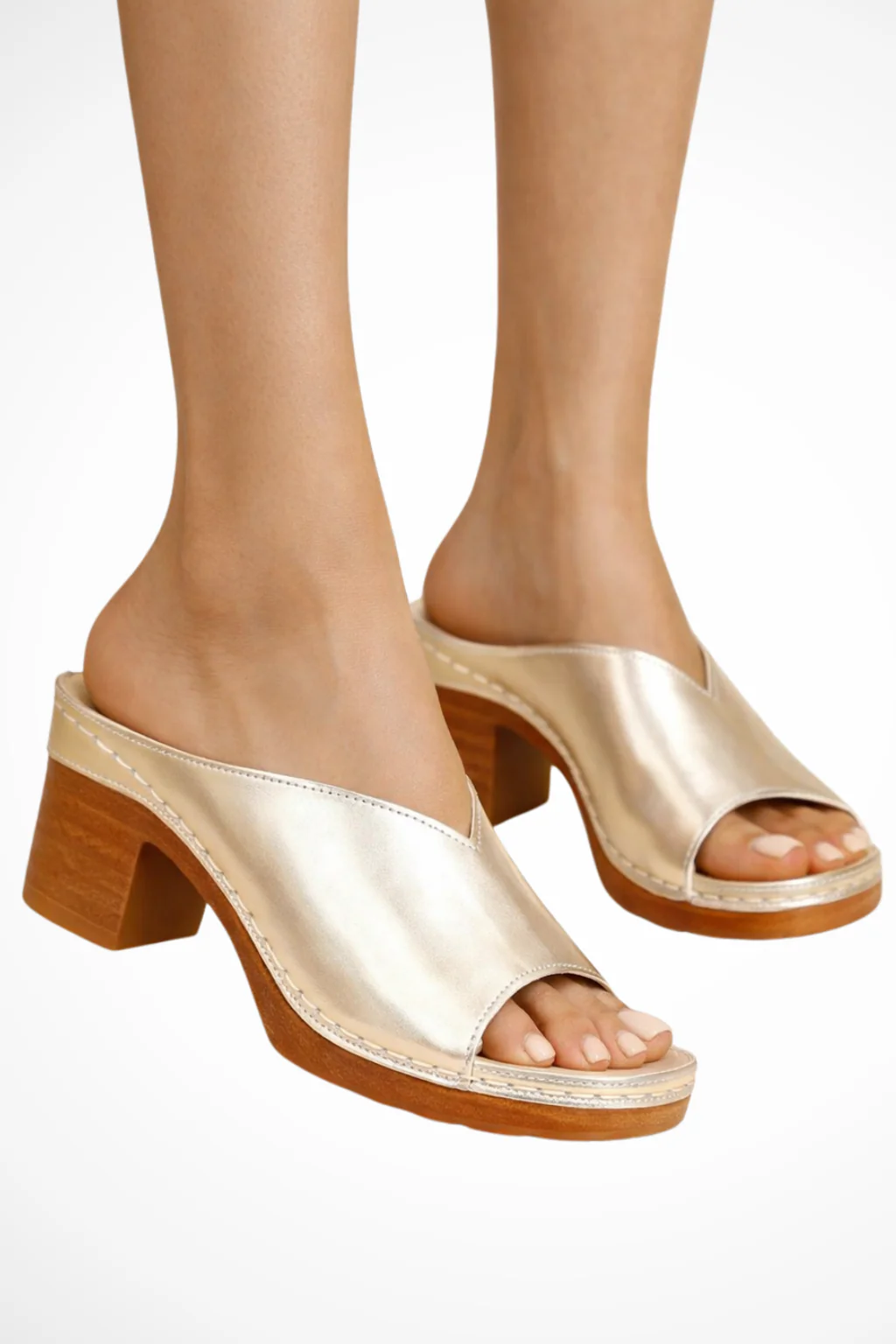 Rosalind | Women Open Toe Slip On Block Heel Mules - Image 6