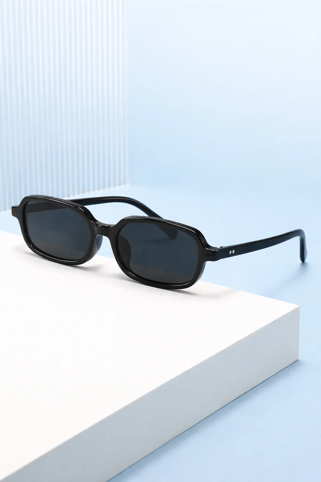 Rose | Women Small Narrow Rectangle Tinted Retro Sunglasses - Image 11