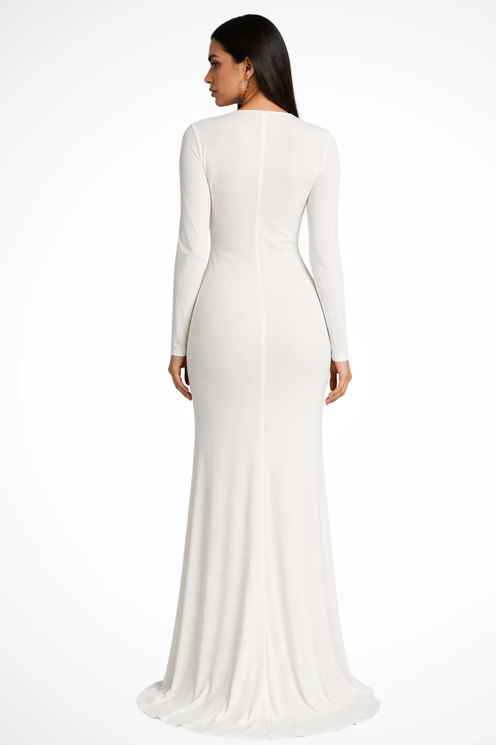 Rowena | Women Deep V Neck Long Sleeve Wedding Guest Maxi Dress with Side Slit - Image 10
