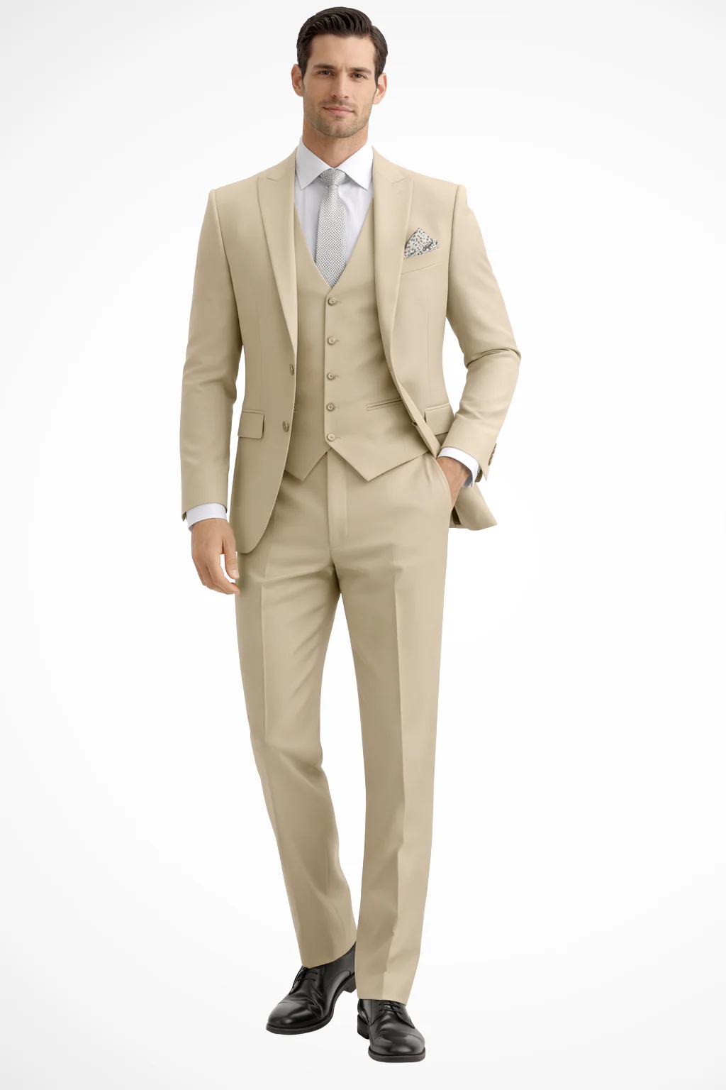 Rupert | Men Slim Fit Peak Lapel Three Piece Wedding Guest Suit - Image 11