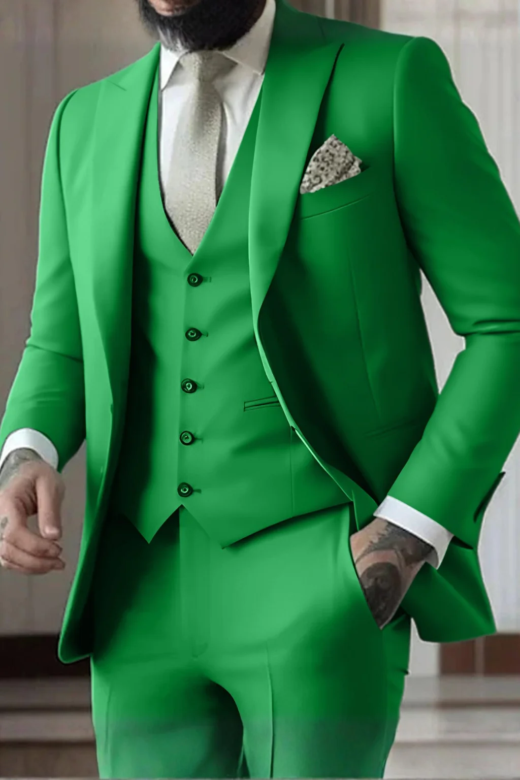 Rupert | Men Slim Fit Peak Lapel Three Piece Wedding Guest Suit - Image 16